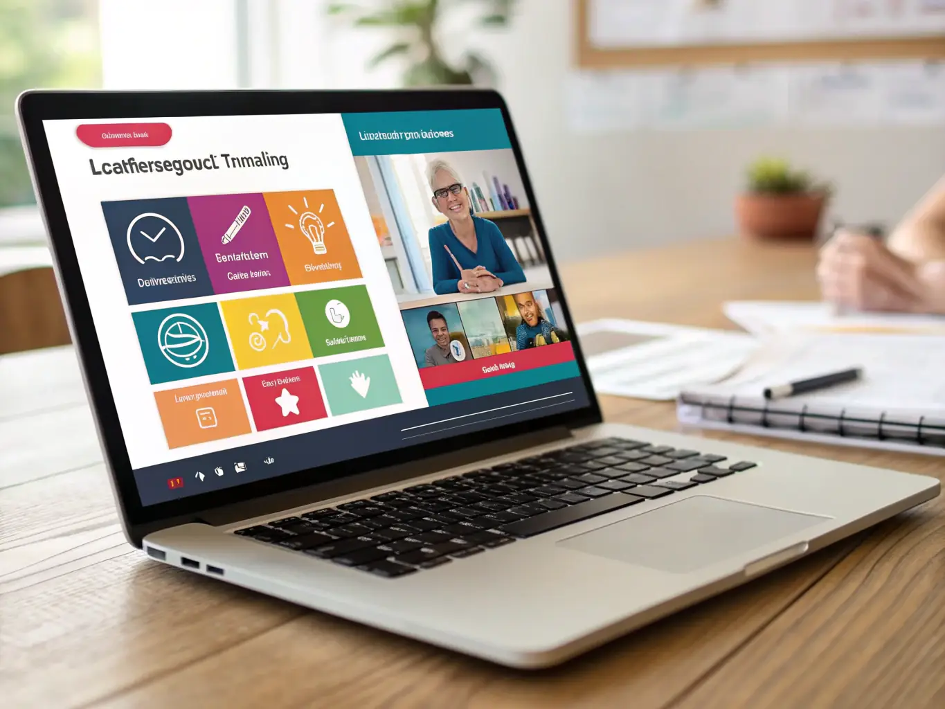 A screenshot of an online course platform showing a leadership training module with video and text content, representing Anchor Point Consultancy's educational courses and workshops.
